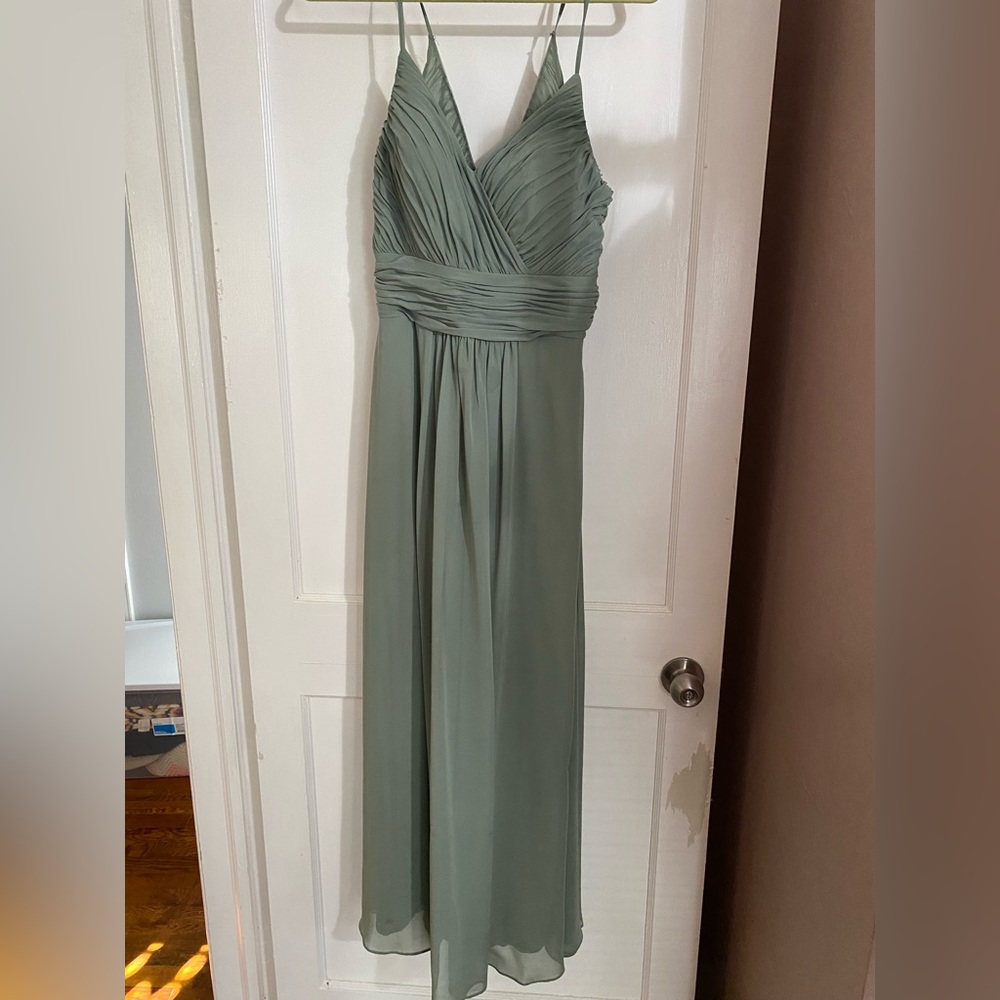 Moss green Morliee bridesmaids dress